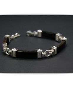 Pulsera de plata y bufalo
