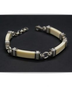 Pulsera de plata y marfil