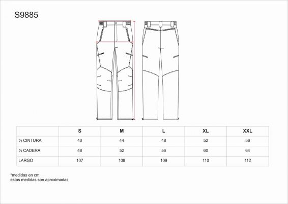 Medidas pantalon de montaña